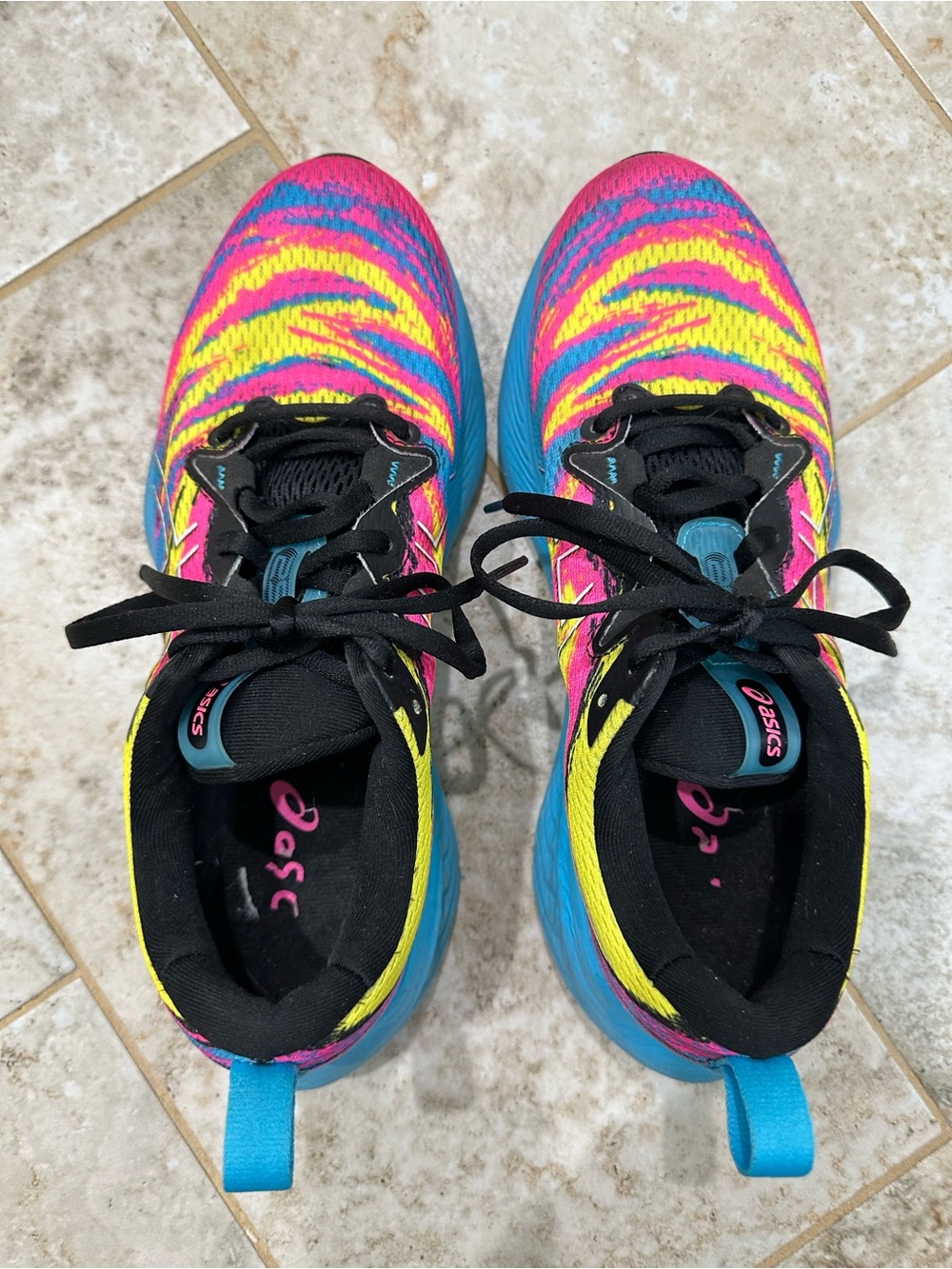 ASICS Women’s Multicolor Running Shoes - Pink/Yellow/Blue Size 10